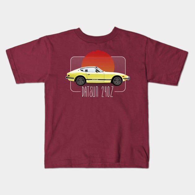 Datsun 240Z Retro Classic Car Lover Design Kids T-Shirt by DankFutura